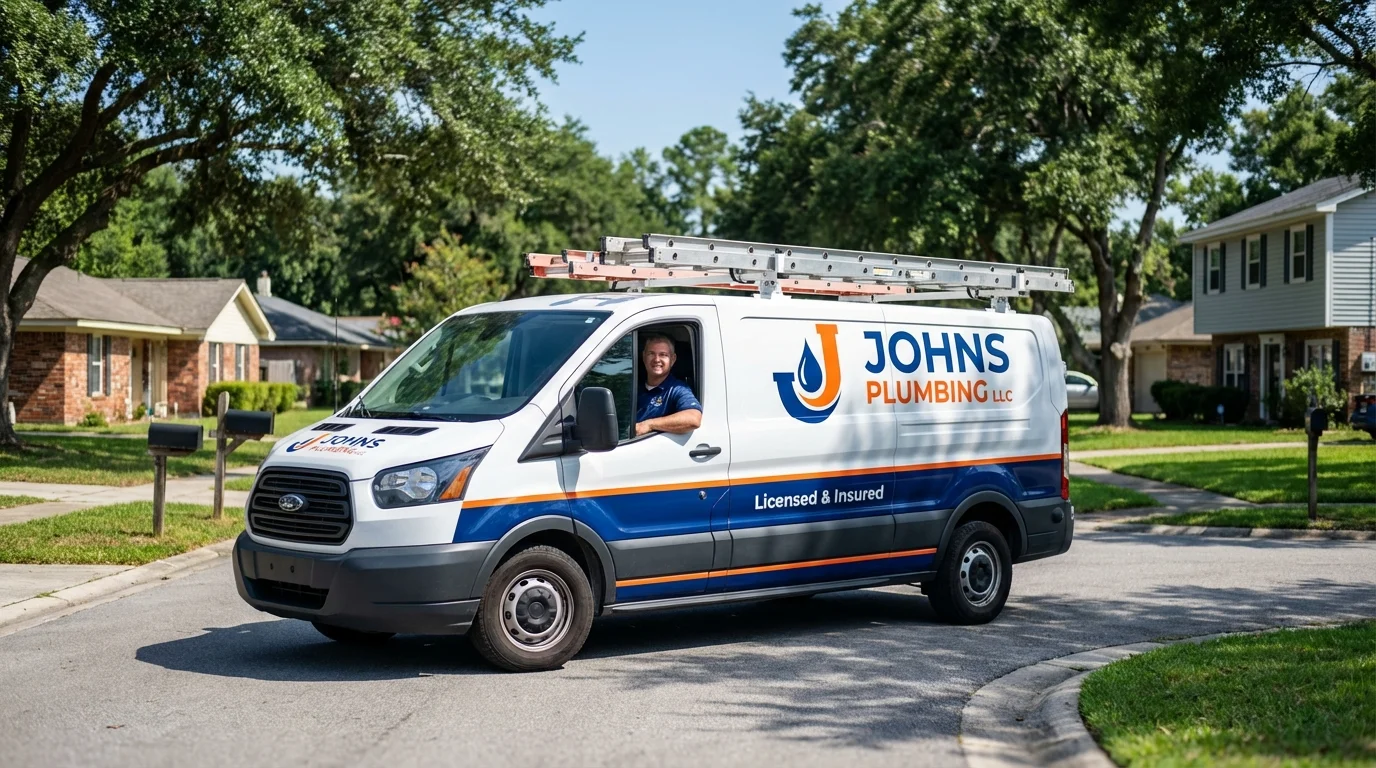 Johns Plumbing LLC service van in Parkesburg, PA