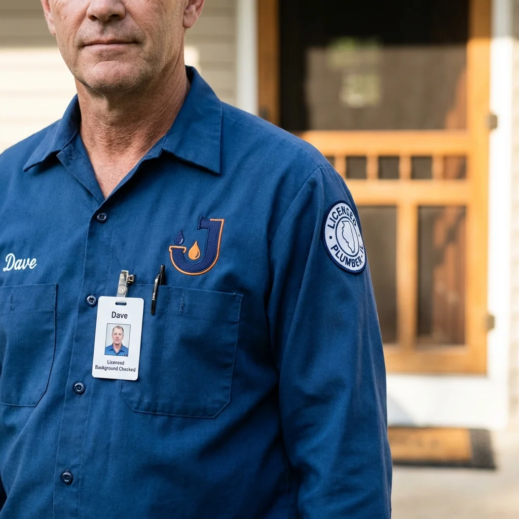 Licensed plumber showing ID badge in Parkesburg, PA