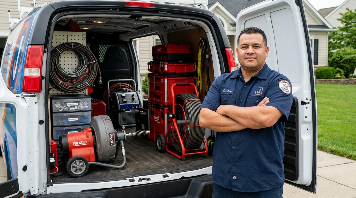 Professional drain cleaning equipment and Johns Plumbing LLC plumber in Parkesburg