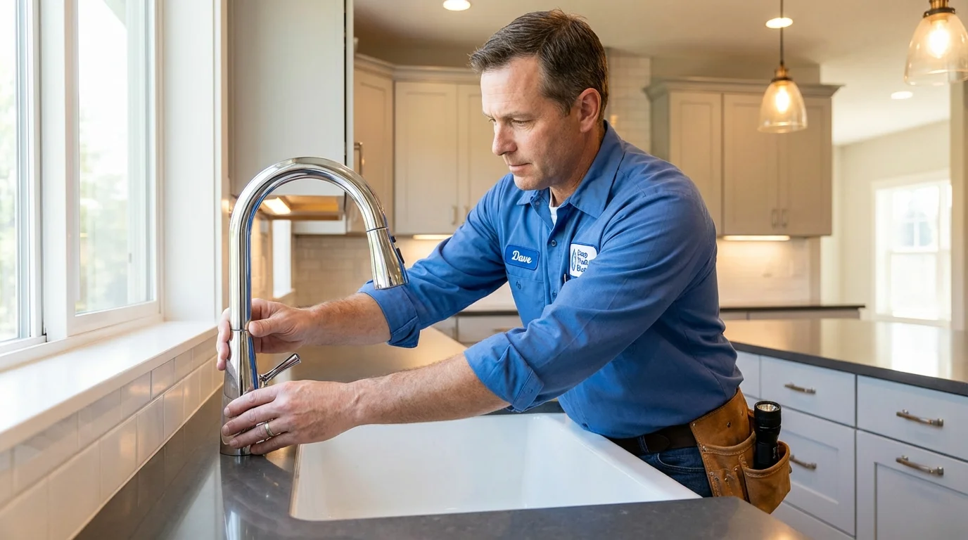 Kitchen faucet installation by Johns Plumbing LLC in Parkesburg